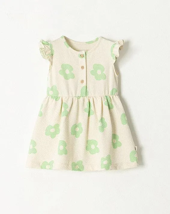 vestido fexar beige estampado 6-9m