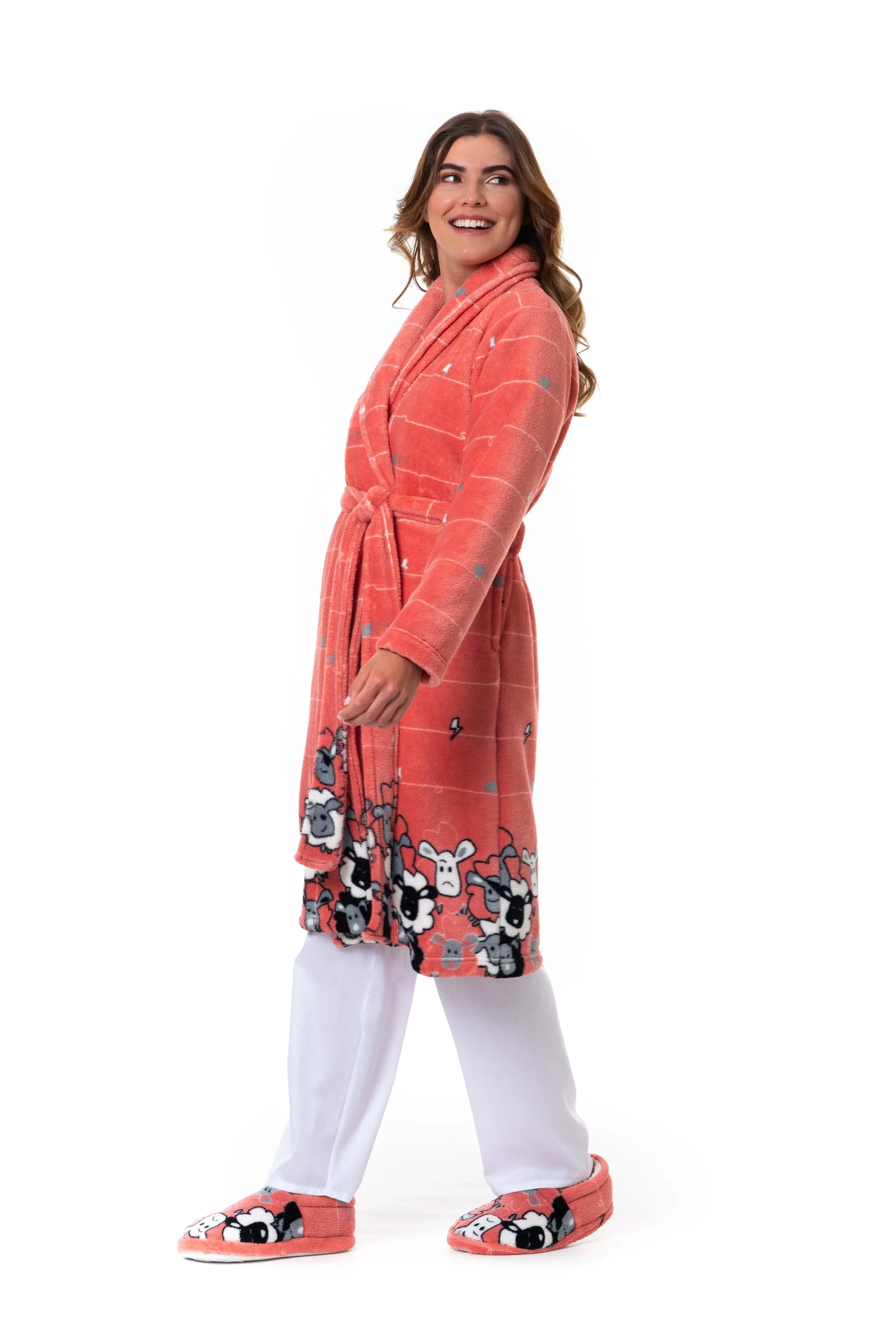 BATA MUJER OVEJAS SALMON