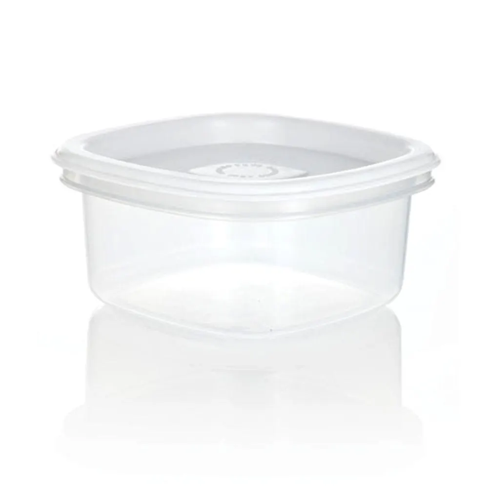 Recipiente Plastico Cuadrado 0.7L Blanco