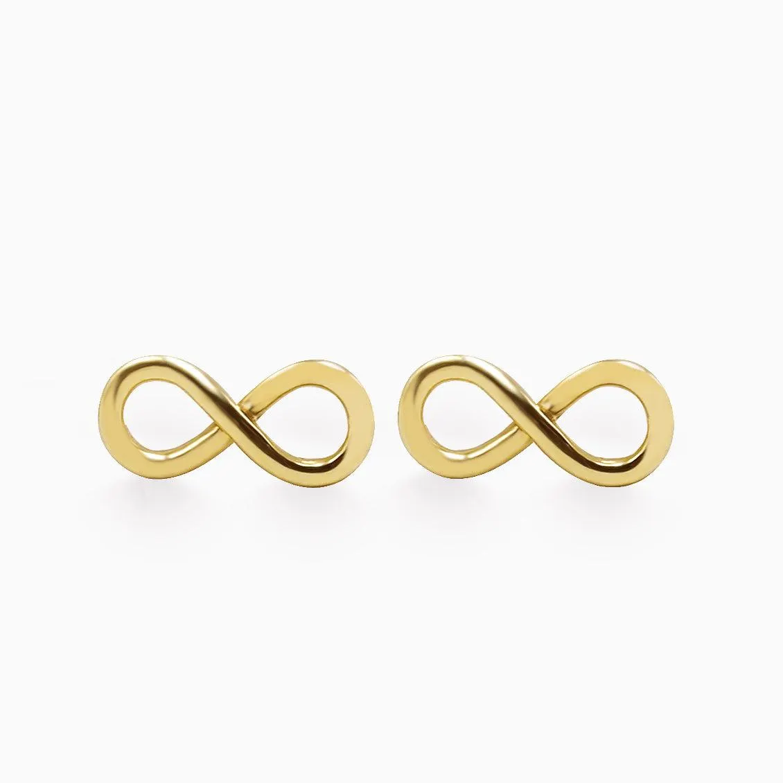 Aretes Infinito en oro amarillo de 18K