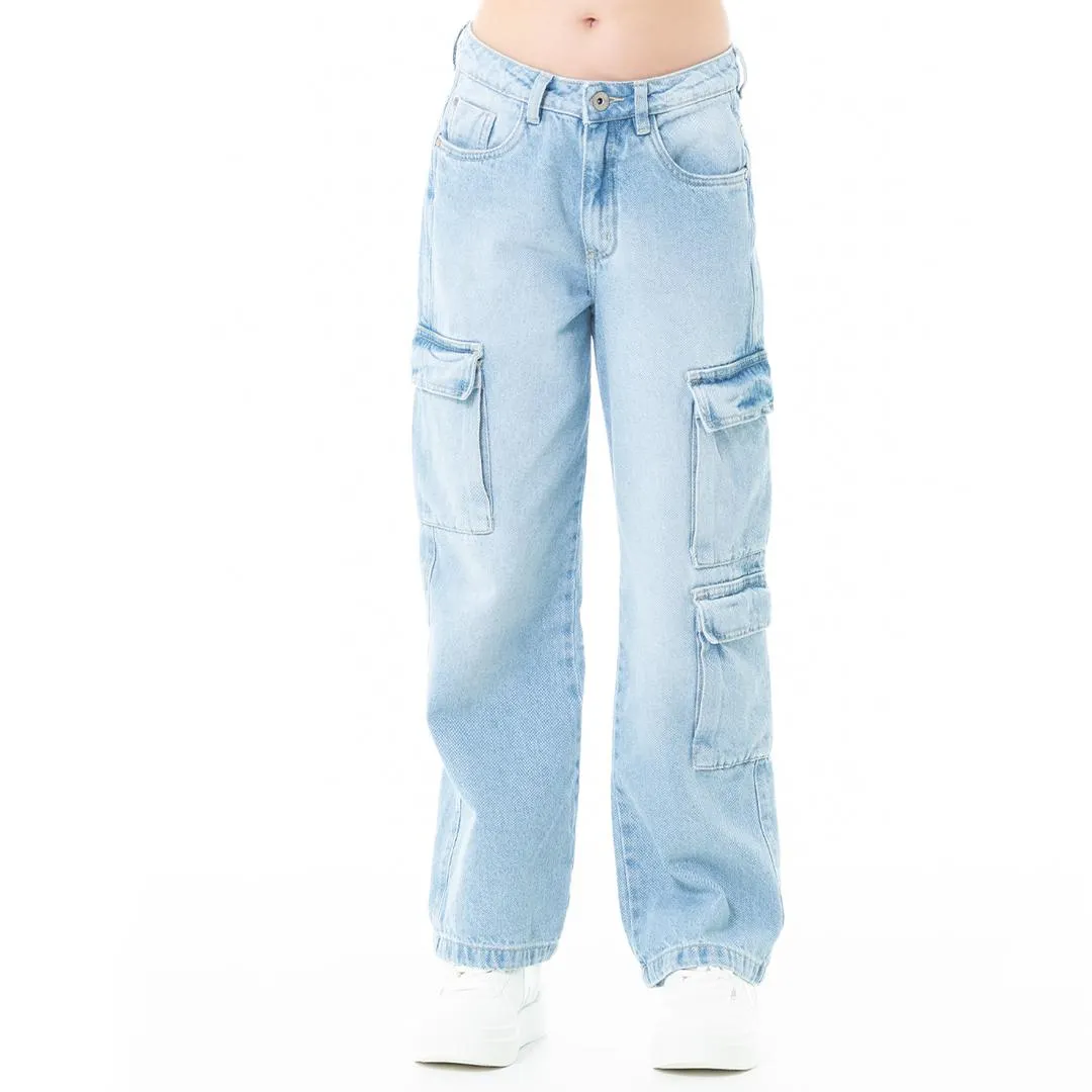 DEMIN CARGO JEANS FOR GIRLS