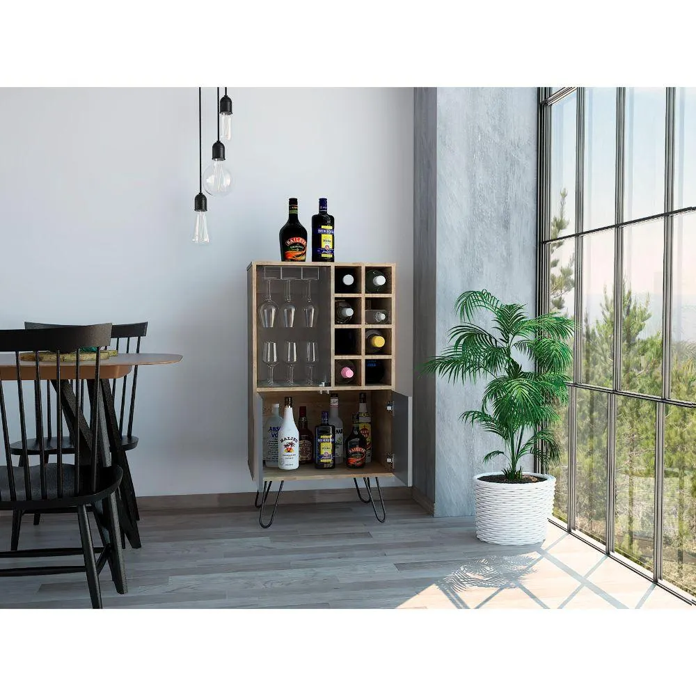 Combo para sala, lara, incluye bar y mesa auxiliar, miel y plata oscuro