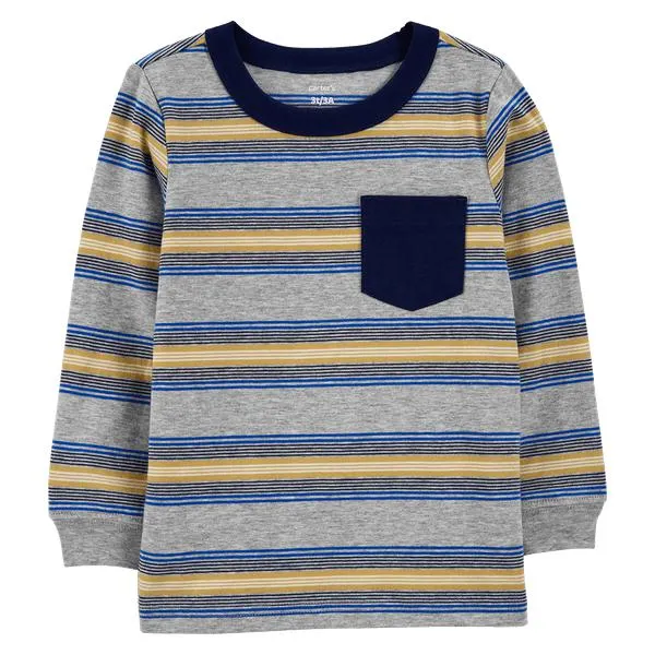 Camiseta Manga Larga Rayas Multicolor Niños - Carter's