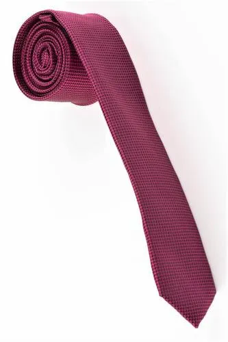 Corbata Pitillo En Poliester Color Fucsia Textura Puntos Negros