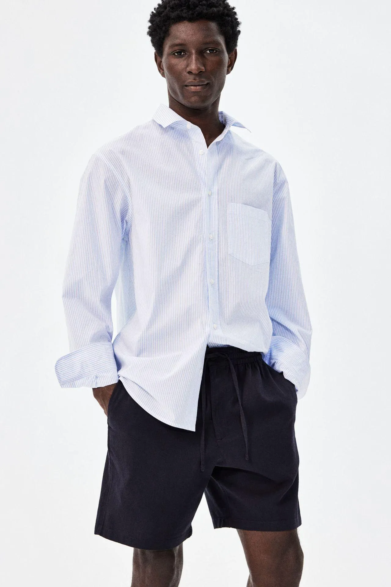 Bermuda en mezcla de lino Regular Fit