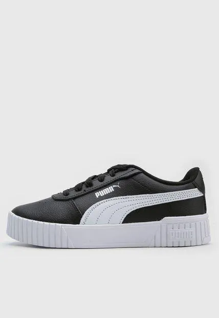 Tenis Lifestyle Negro-Blanco-Plateado Puma Carina 2.0