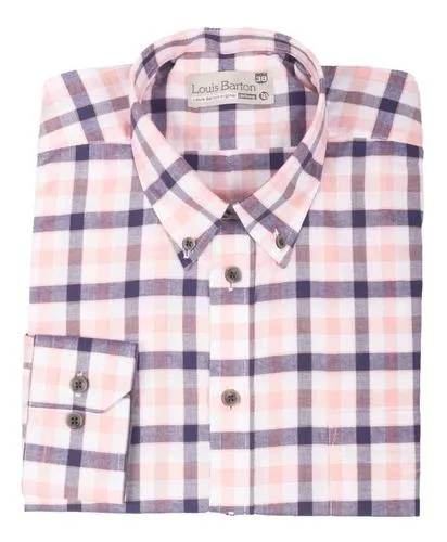 Camisa Manga Larga Cuadros Blanco, Rosa Y Azul – Moldería informal