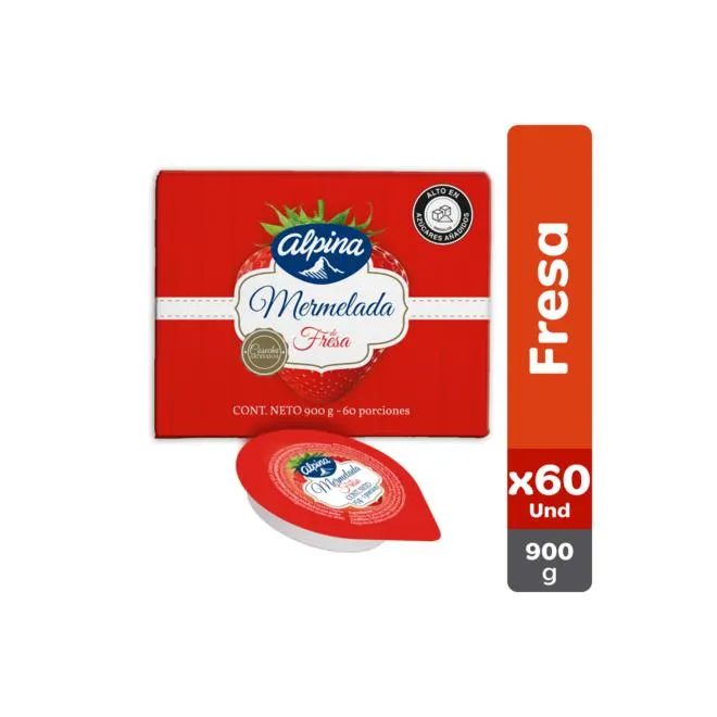 Mermelada Fresa Alpina x60 Und 15 g