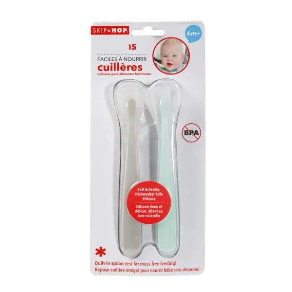 Set 2 Cucharas Silicona Gris/Azul