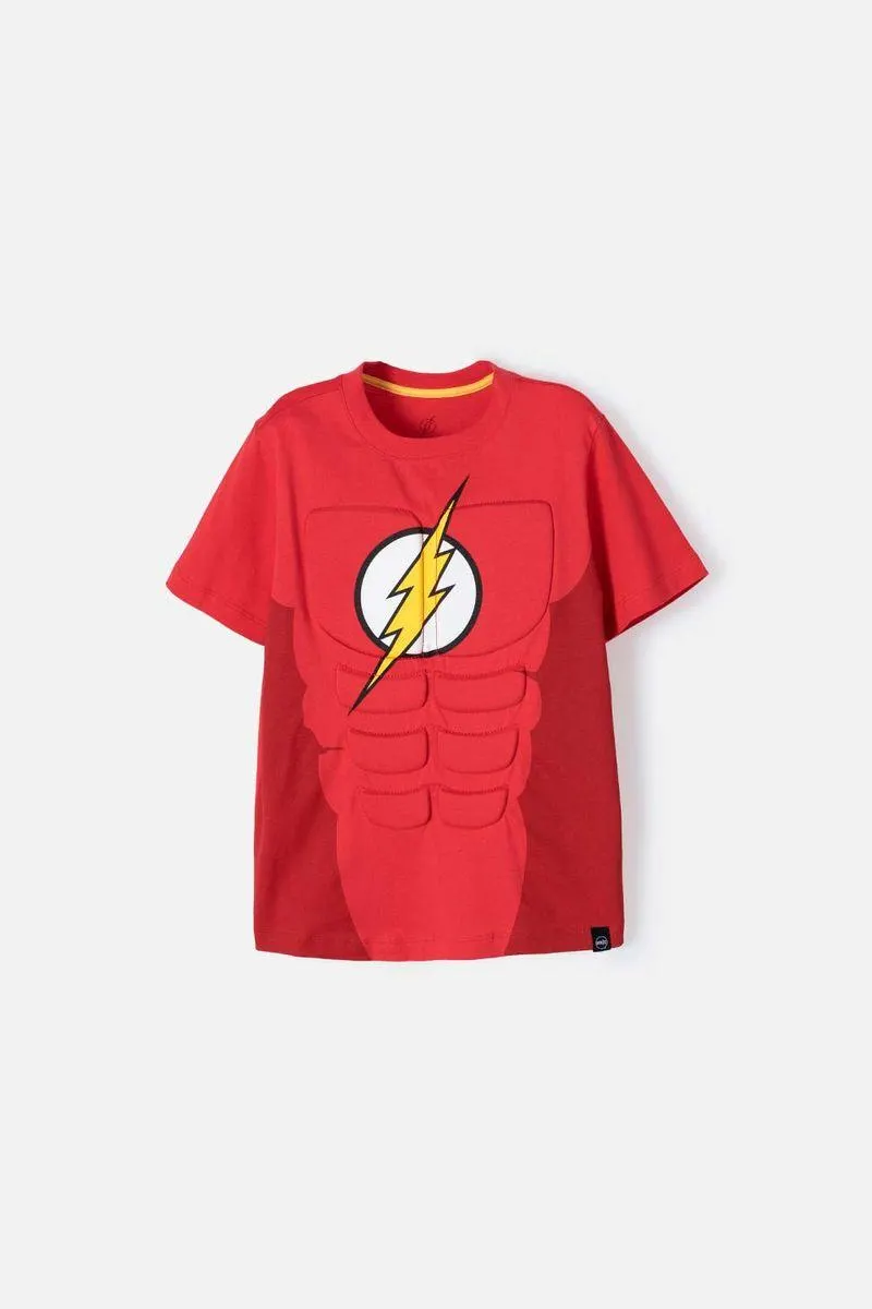 Camiseta de Flash roja manga corta para niño