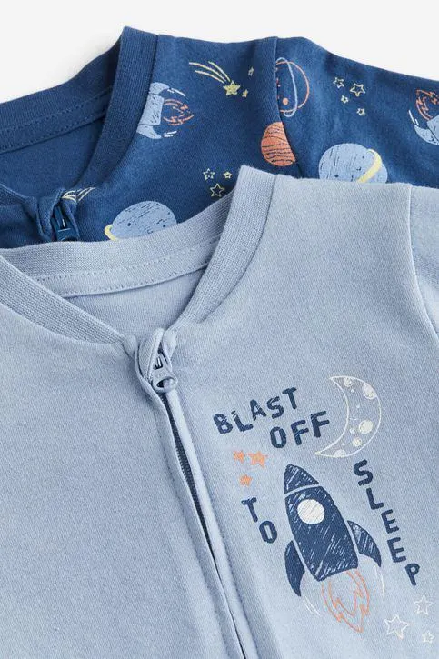 Pack de 2 pijamas de algodón con diseño estampado
