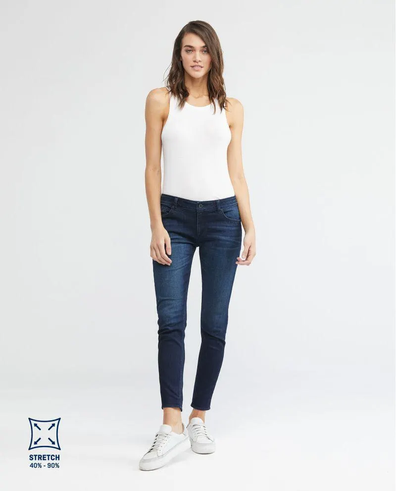 Jean de Mujer Low Rise, Rusty, Bota Skinny - Azul Ultra Oscuro
