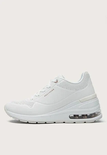 Tenis Lifestyle Blanco-Oro Rosa Skechers Street Million Air - Elevated Air