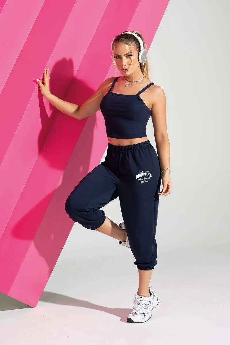 JOGGER BOTA TUBO Azul