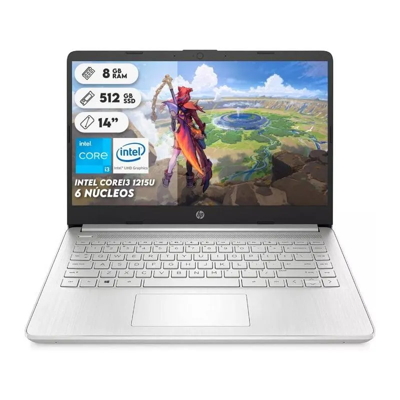Portátil HP Intel Core I3 1215U RAM 8GB SSD 512GB 14 Pulgadas Computador Portátil