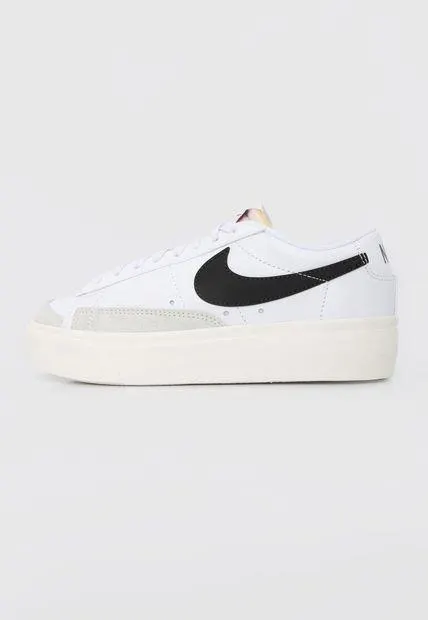 Tenis Lifestyle Blanco-Negro-Gris Nike Blazer Low Plataforma