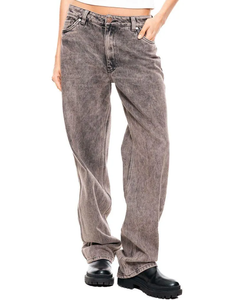 Black Denim Wide Leg Jeans Con Dirty (Se Sugiere Comprar Una Talla Menos A La Habitual)