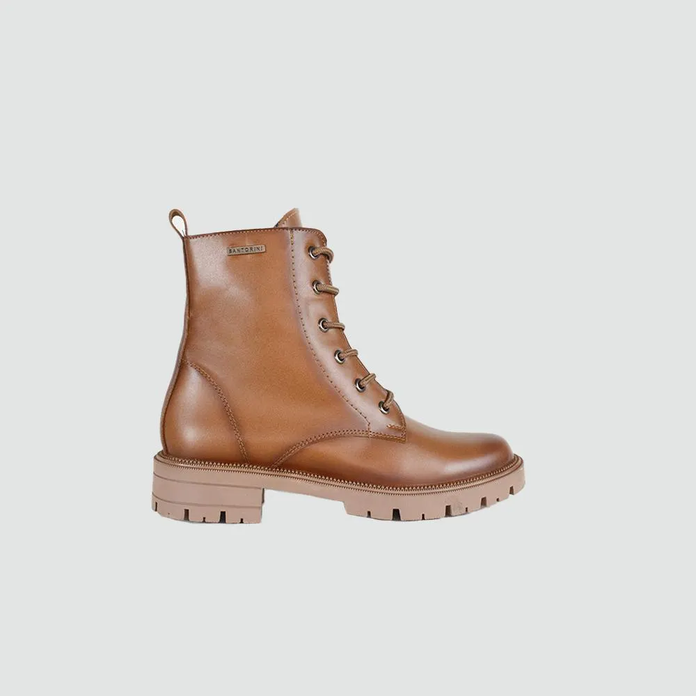 BOTINES PARA MUJER VIKY CUERO MIEL