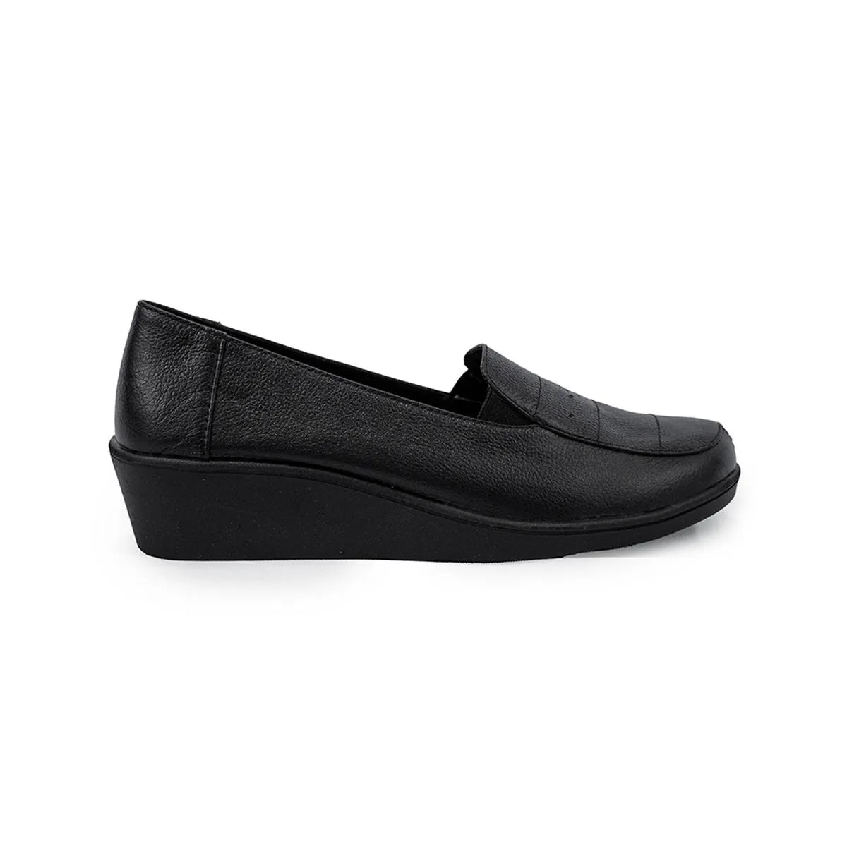 MOCASIN CUERO NEGRO BURELLI MUJER