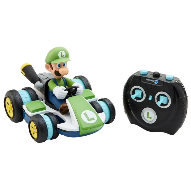 Carro a Control Remoto Luigi de MarioKart 8, Incluye (Carro conLuigi + Control ), a partir de los 4 años, Necesita Pilas
