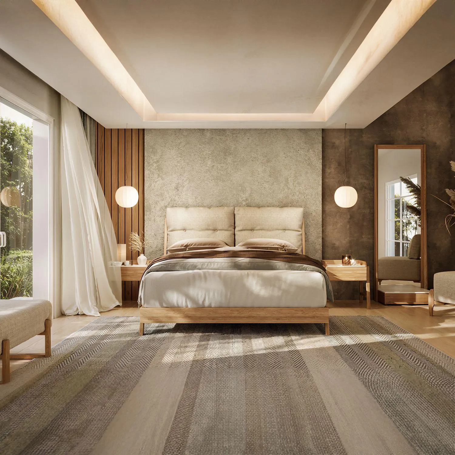 Cama Semi Doble Alky Crudo, Natural