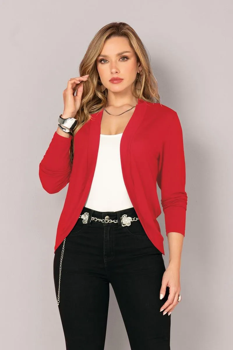 CARDIGAN MANGA LARGA Rojo