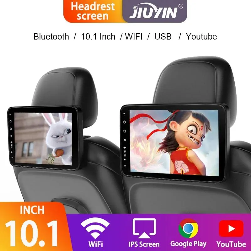 JIUYIN Car Headrest Monitor Tablet Screens Wireless CarPlay Android Auto Rear Seat Video TV Player FM Bluetooth HD Touch 4G Wifi