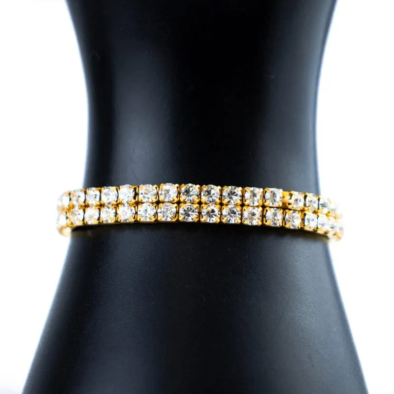 PULSERA MURANO 2 LINEAS DORADO