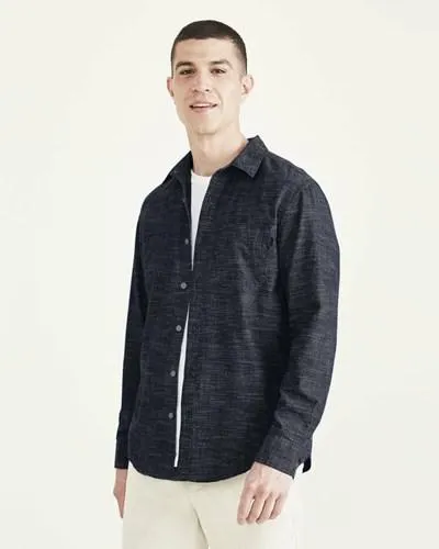 Camisas Dockers Big & Altas Casuales Shirt Hombre Azules | YWPNG1836