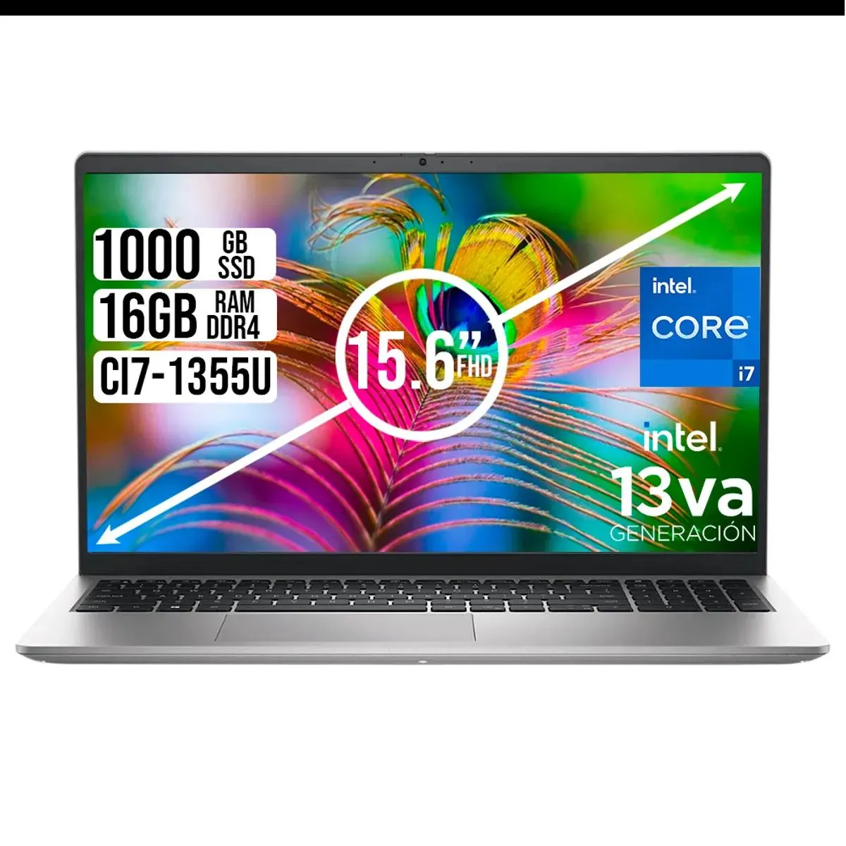PORTATIL DELL 15 INTEL CORE I7-1355U SSD 1TB RAM 16GB LED 15,6" FHD