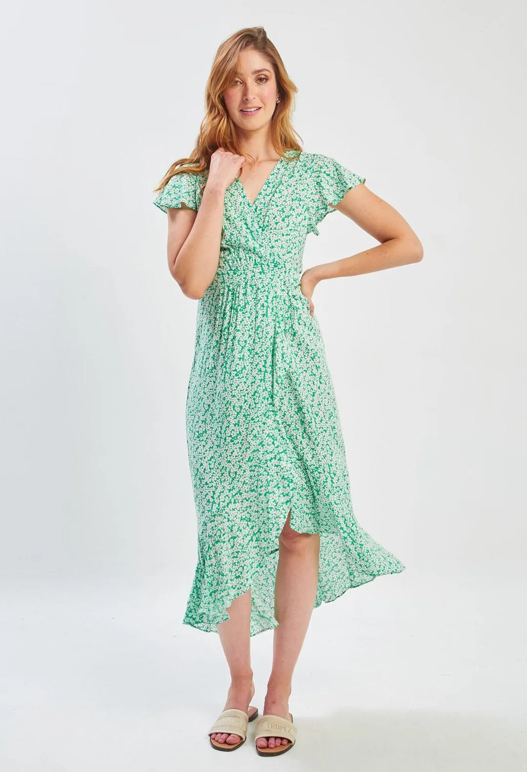 Vestido Midi Envolvente Mujer - SALE