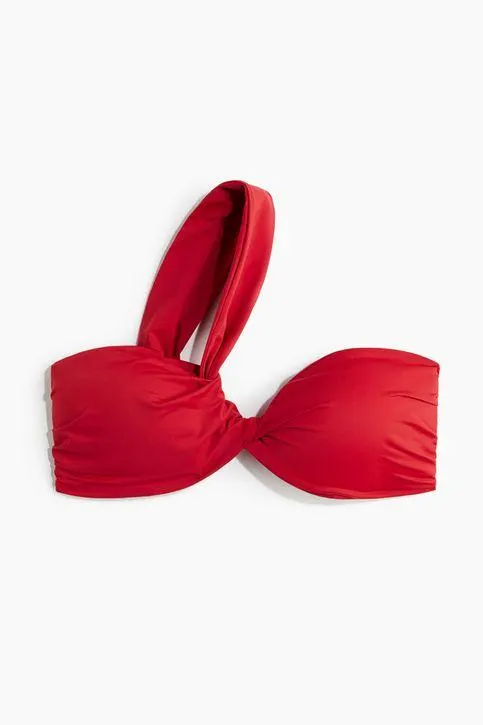 Top de bikini bandeau con copas acolchadas