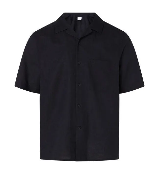 Camisa Negra Manga Corta Para Hombre