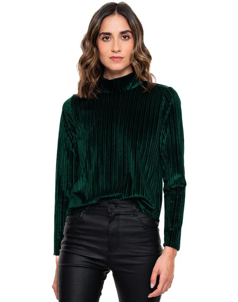 Camiseta Manga Larga Cuello Alto En Velvet