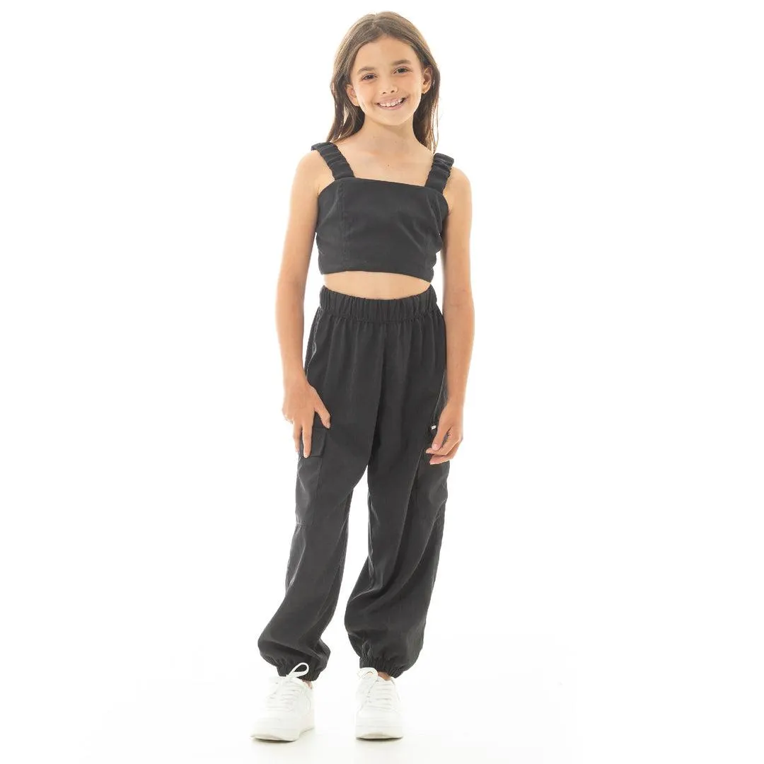 CROP TOP AND CARGO PANTS SET FOR GIRLS