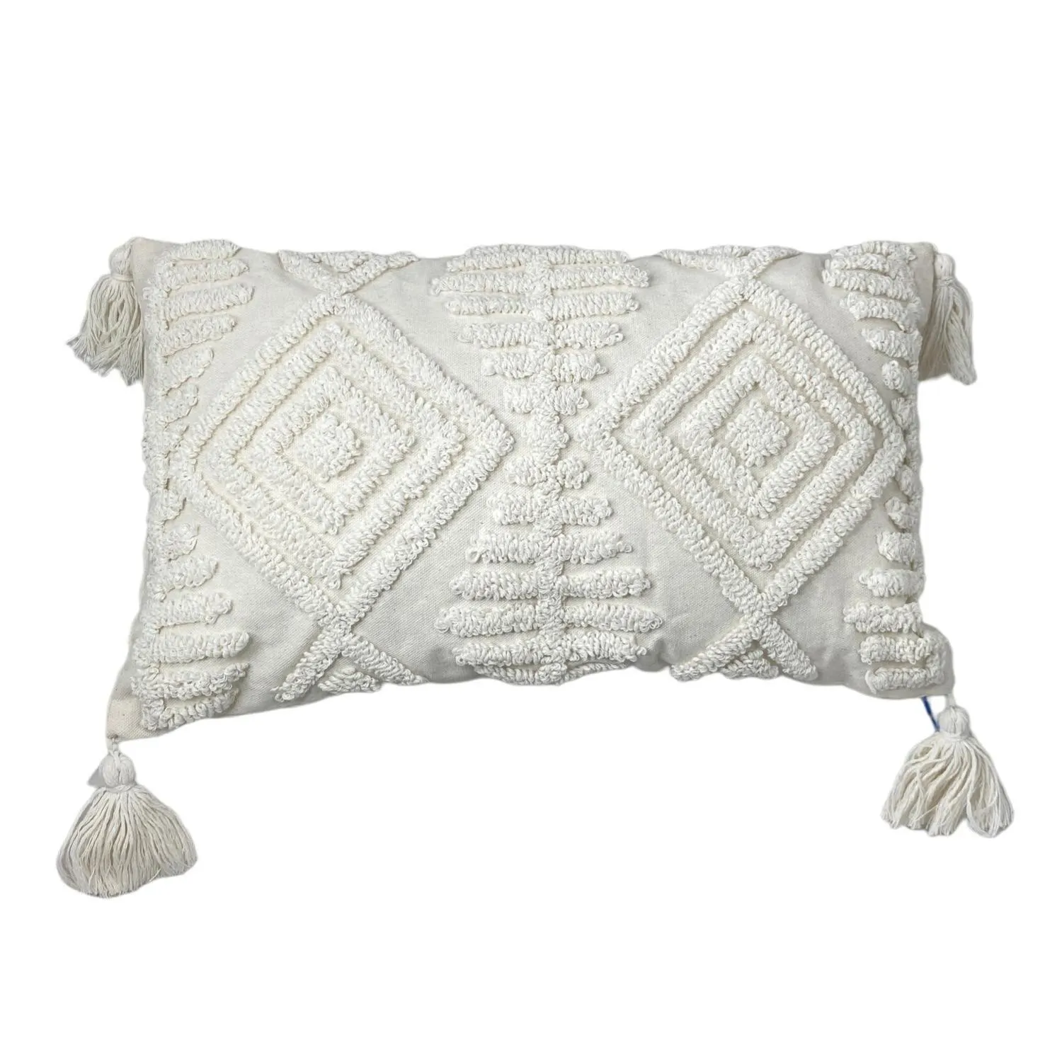 Funda Cojín 50X30 Blanco Boho Kidney