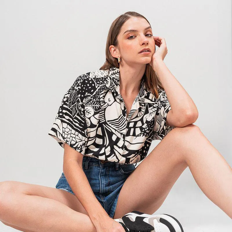 Camisa Amplia Corta Manga Corta Bratty
