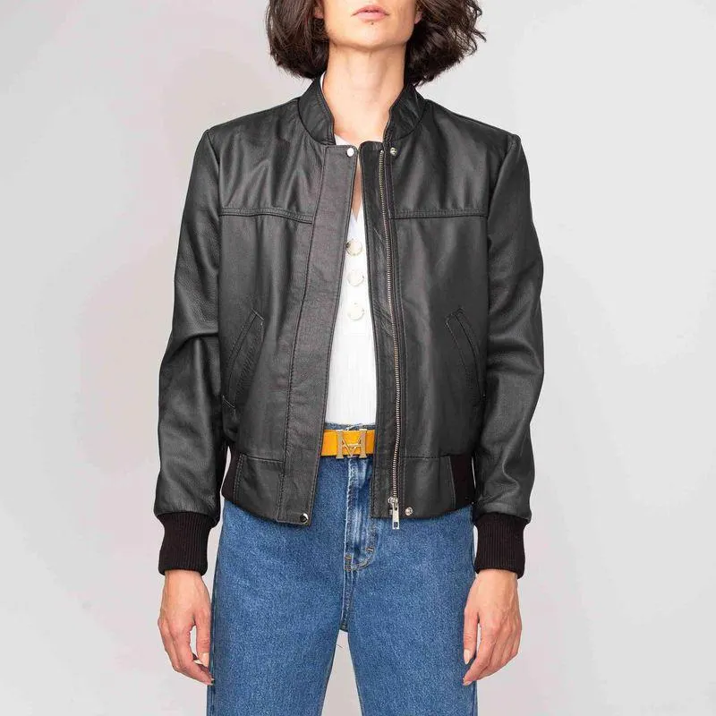 Chaqueta bomber coral negro gema