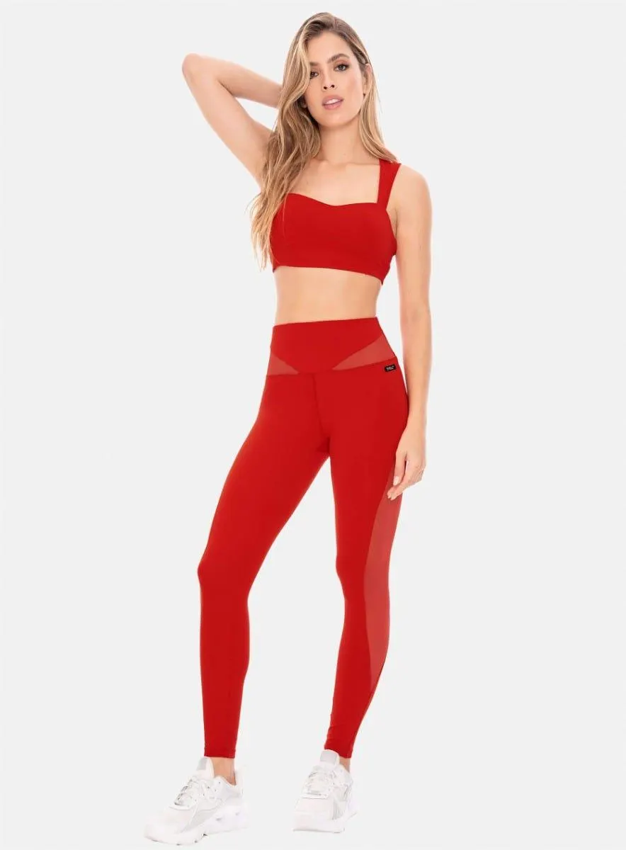 LEGGINS DEPORTIVO MUJER POLIAMIDA CON CORTES EN TELA SEMI TRANSPARENTE TALLA ÚNICA