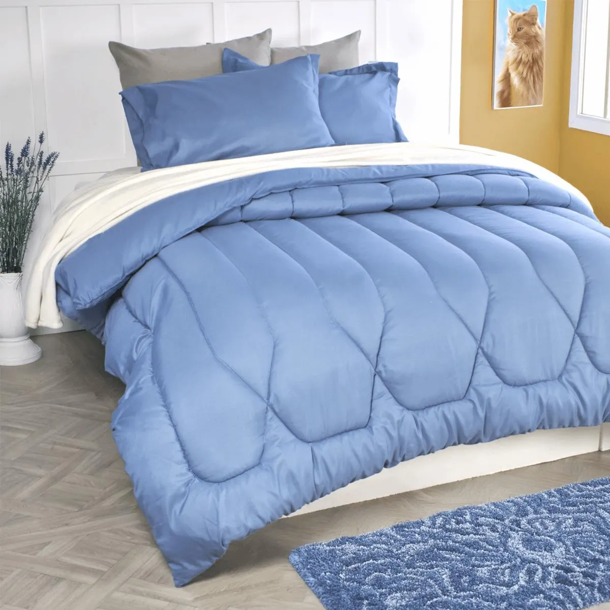 Plumón más fundón unicolor azul cobalto