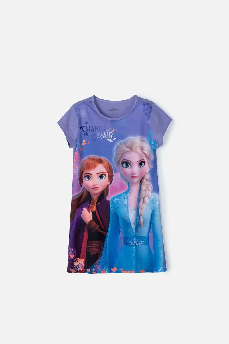 Pijama de Frozen tipo batola lila para niña