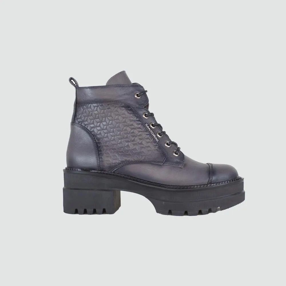 BOTINES PARA MUJER CHARA CUERO GRIS