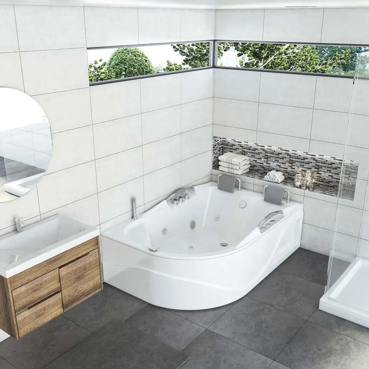 HIDROMASAJE HONOLULU DERECHA 181X123 BLANCO