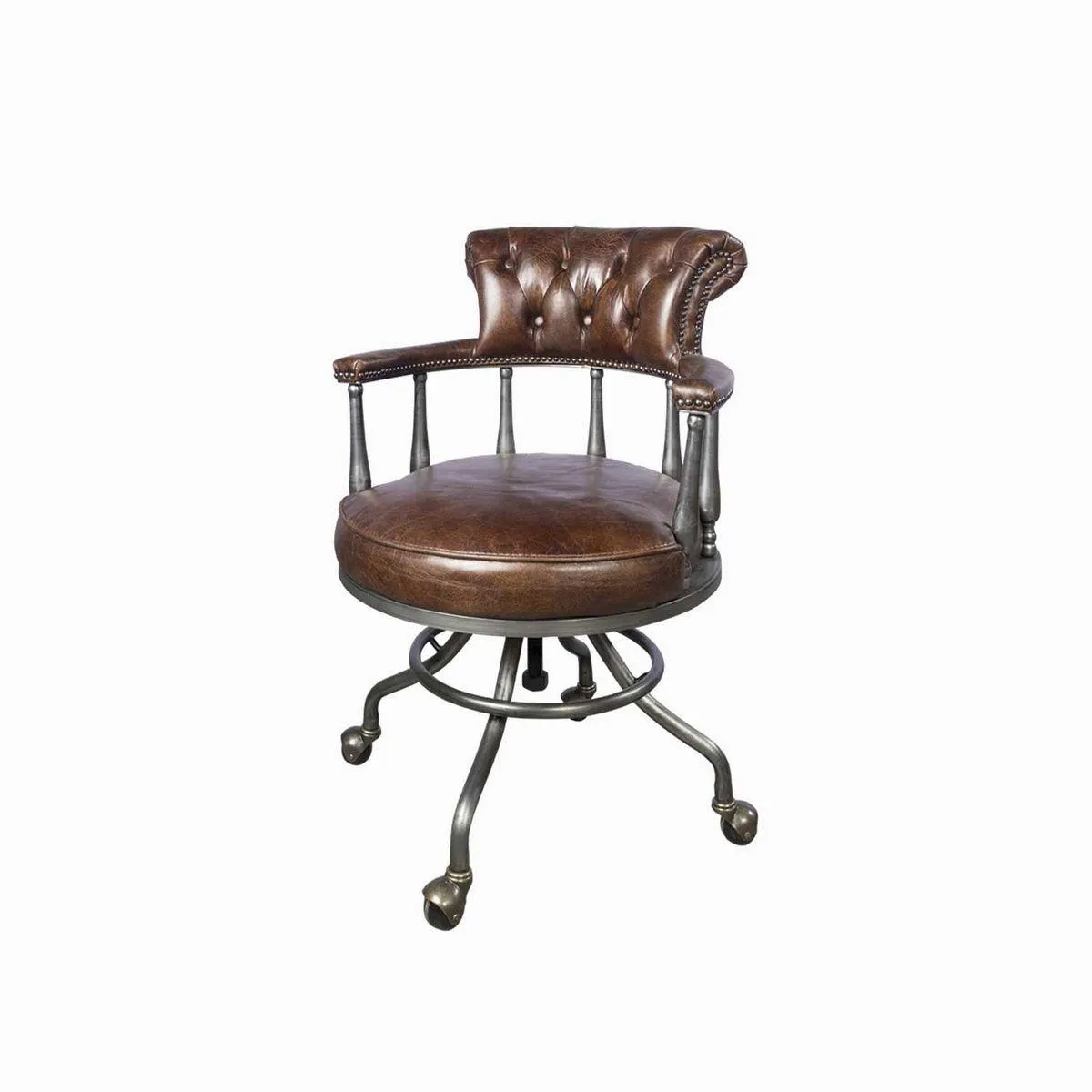Silla de escritorio en cuero café