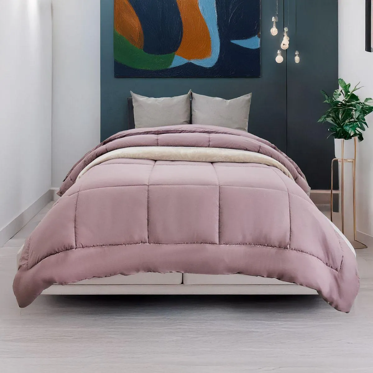 Plumón tela 144 hilos malva brezo