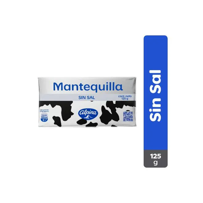 Mantequilla Alpina Sin Sal 125 g
