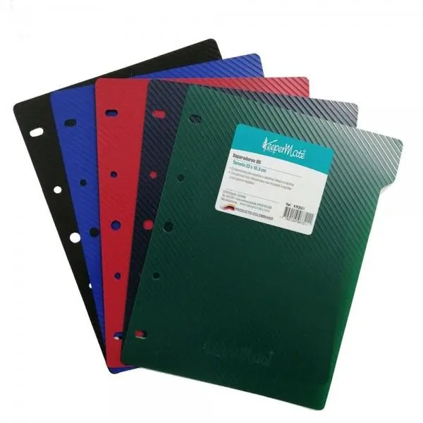 Separadores Keeper Mate Plástico 95 Tamaño 23 x 16.3cm Colores Surtidos Sólidos x5und