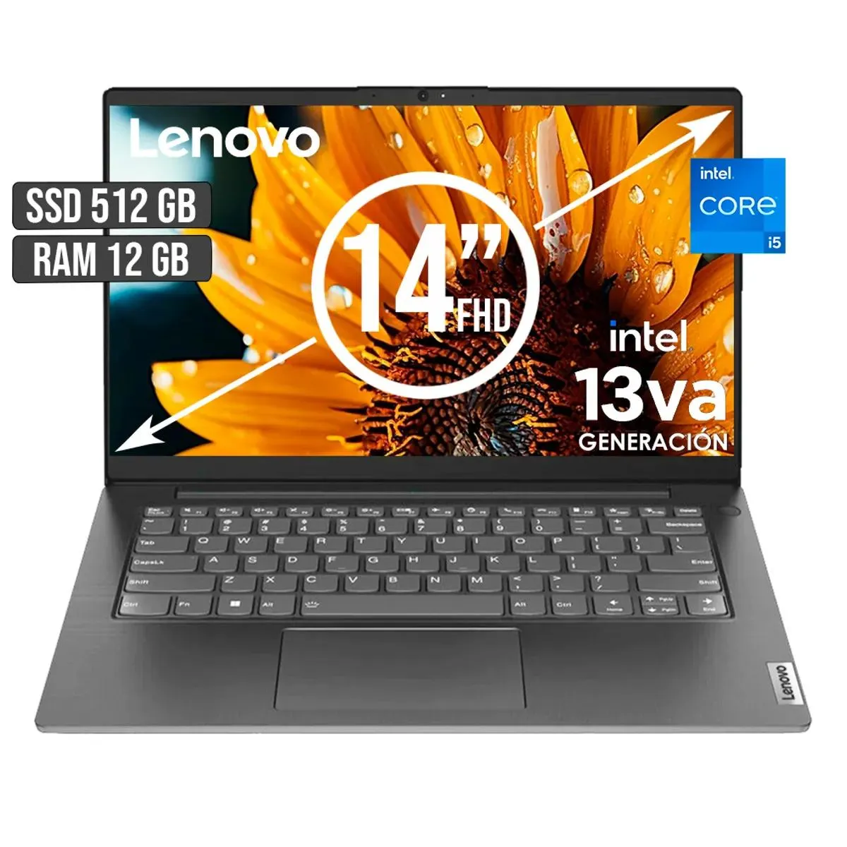 Portátil Lenovo Intel Core i5 13420H 512GB SSD 12GB RAM 14 FHD