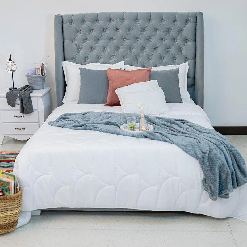 CAMA IBG ROMA 1,40*1,90 TAPIZADA GRIS