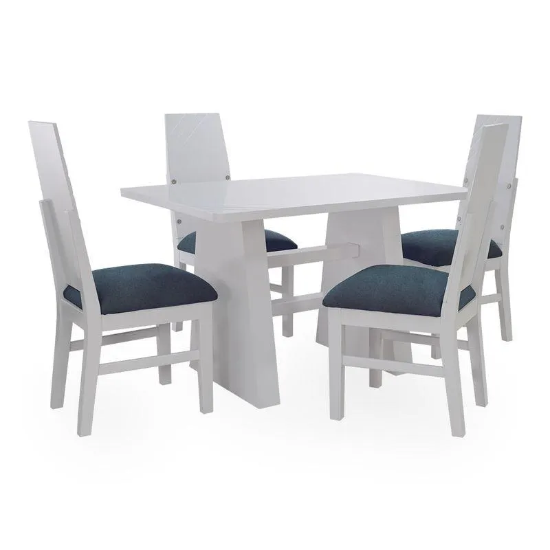 COMEDOR IBG BOSTON 4 PUESTOS BLANCO AZUL